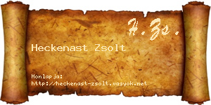Heckenast Zsolt névjegykártya